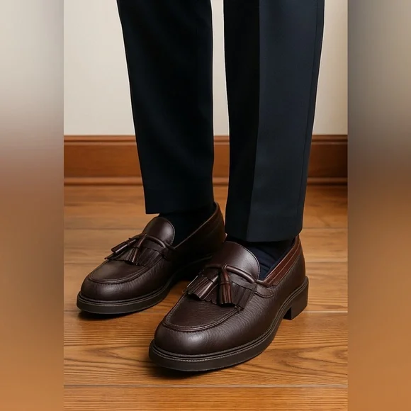E.T. Wright men’s tassel loafers in a rich br - Picture 1 of 8